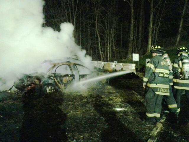 Car fire training at the FTC. Photo by Vincent P. Tuzzolino. 4/15/2013